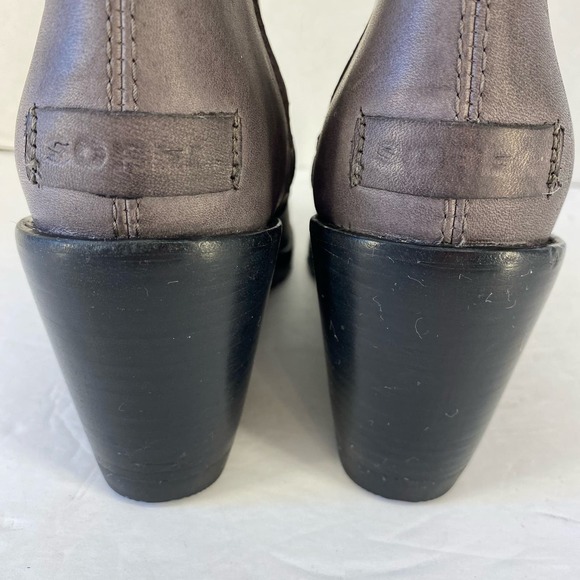 Sorel After Hours Wedge Moto Bootie Gray Buckle Zip Up Womens Size 7.5 - Picture 6 of 16